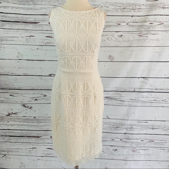 Katherine Kelly Dresses & Skirts - Katherine Kelly cream lace overlay dress like new!
